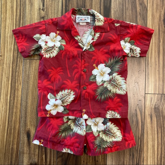 Authentic Hawaiian Toddler 2-pc Shirt Shorts Cabana Set - Picture 1 of 6
